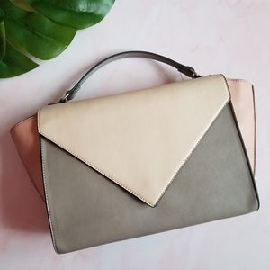 JustFab Tri-Tone Handbag (with crossbody straps)
